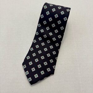 Aquascutum London Men’s Black Geometric All Silk Tie Made in England